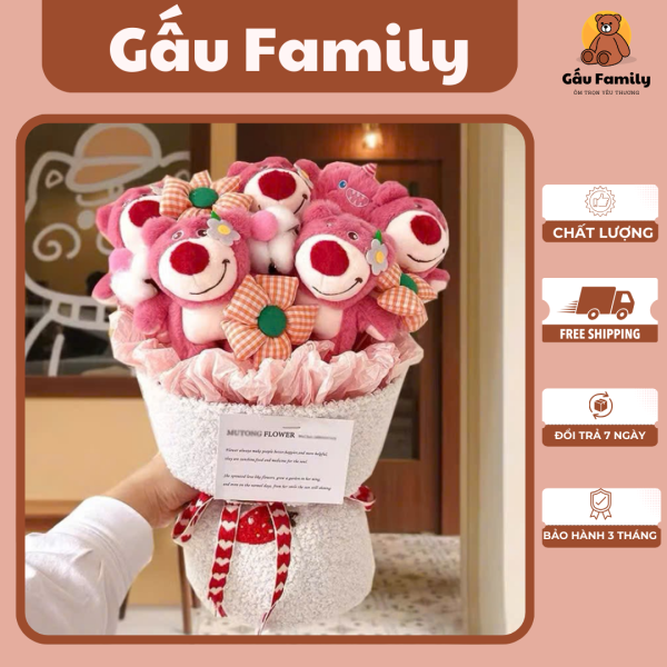 bó hoa gấu dâu lotso