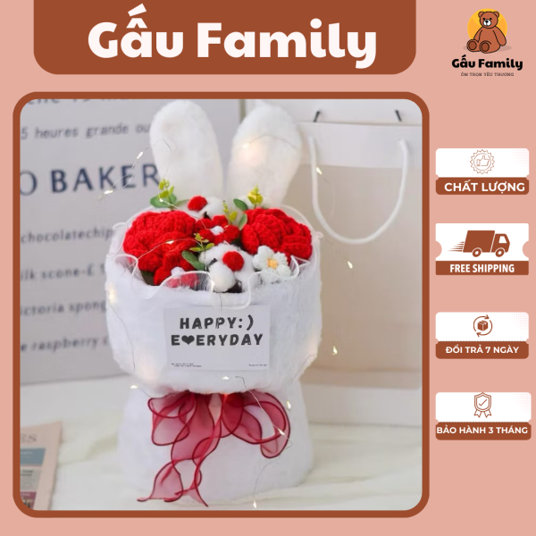 Gấu bông hoa hồng bunny - Hình ảnh 2