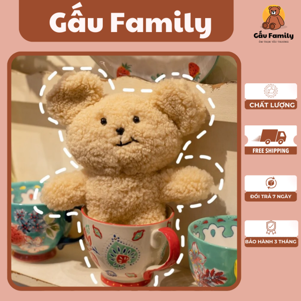 Gấu Teddy mini nâu nhạt