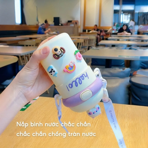 Bình nước thủy tinh giữ nhiệt bọc nhựa JYoohome 400ml - Hình ảnh 2
