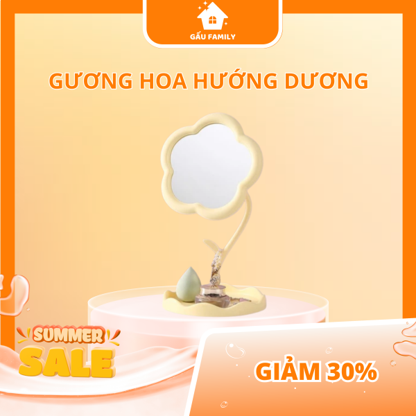 Gương Trang Điểm Hình Hoa Hướng Dương Có Thể Treo Trang Sức G17 - Hình ảnh 4