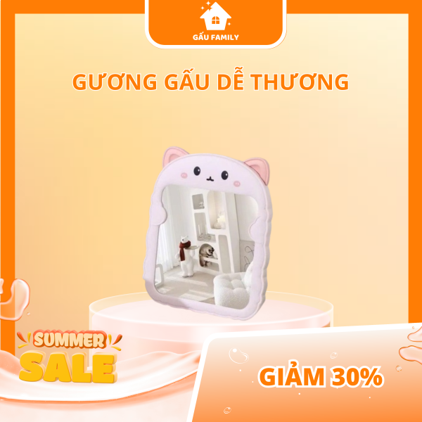 Gương soi mặt/ treo tường hình đám mây dễ thương – Có móc treo tiện lợi G23 - Hình ảnh 2