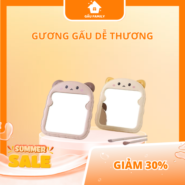 Gương soi mặt/ treo tường hình đám mây dễ thương – Có móc treo tiện lợi G23