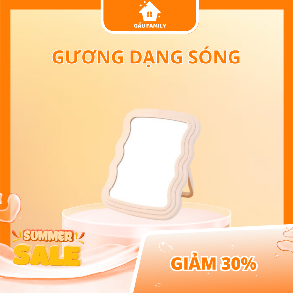 Gương Trang Điểm Để Bàn Kiểu Dáng Gợn Sóng G28 - Hình ảnh 2
