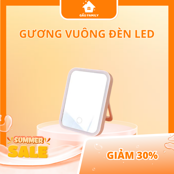 Gương Trang Điểm Để Bàn Makeup Có Đèn Led Cảm Ứng 3 Chế Độ Sáng Sạc Tiện Lợi G47