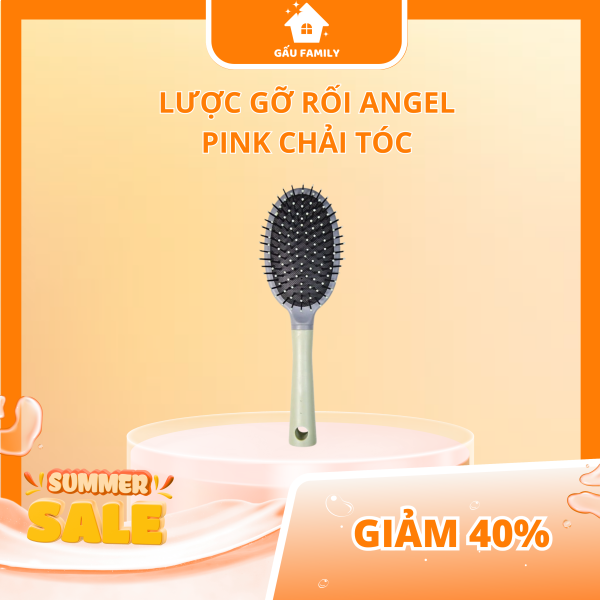 Lược chải tóc gỡ rối tạo kiểu Angle Pink cao cấp - Lược Ovan L19