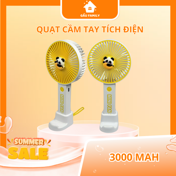 Hoạt Hình Hoạt Hình Quạt Mini Cầm Tay Sạc USB Quạt Di Động Q34 - Hình ảnh 4