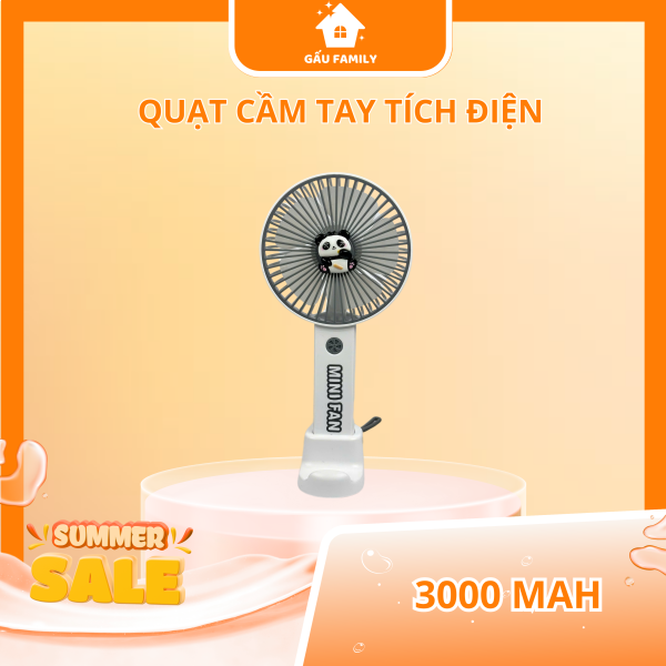 Hoạt Hình Hoạt Hình Quạt Mini Cầm Tay Sạc USB Quạt Di Động Q34 - Hình ảnh 2