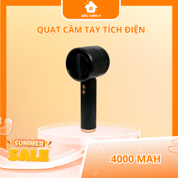 Quạt Cầm Tay Mini N68 Pin 5000mAh, Quạt Mini Cầm Tay Phản Lực 100 Tốc Độ Màn Hình Led Q47 - Hình ảnh 4