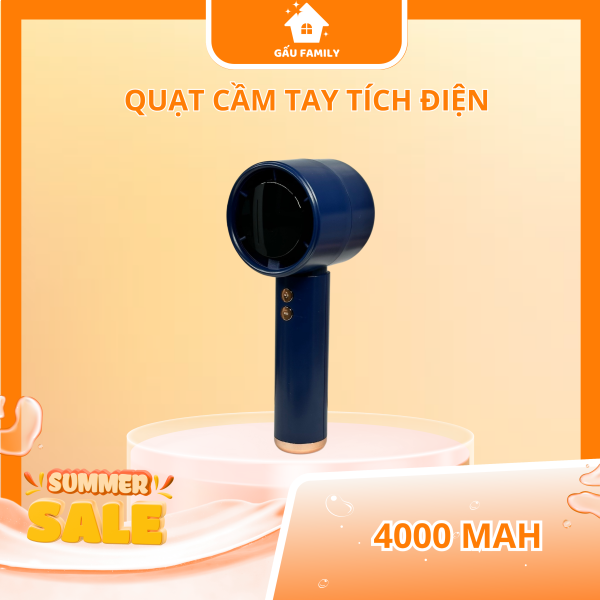 Quạt Cầm Tay Mini N68 Pin 5000mAh, Quạt Mini Cầm Tay Phản Lực 100 Tốc Độ Màn Hình Led Q47 - Hình ảnh 3