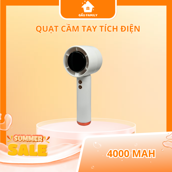 Quạt Cầm Tay Mini N68 Pin 5000mAh, Quạt Mini Cầm Tay Phản Lực 100 Tốc Độ Màn Hình Led Q47 - Hình ảnh 2