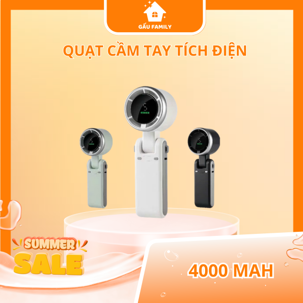 Quạt cầm tay di động Tốc độ cao Gió mạnh Quạt Mini 4000m Quạt gấp thông minh Q85
