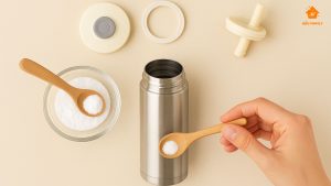 Bước 3: Xoa dịu bình nước bằng xà phòng